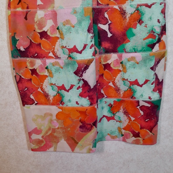 NWT Calvin Klein Watermelon Multi Color Bandage Wrap BodyCon Midi Dress Size 12 - Picture 8 of 11